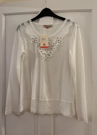 White Lace Detail Thin Jumper - Size Small, brand: Kelyna, condition: New with tags, size: S / 8, £3.50, £4.38 includes Buyer Protection