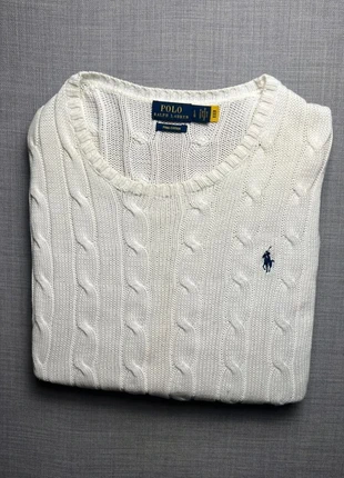Pull torsadé Ralph Lauren femme blanc taille L état neuf, marque: Ralph Lauren, état: Très bon état, taille: L / 40 / 12, 45,00 €, 47,95 € Protection acheteurs incluse