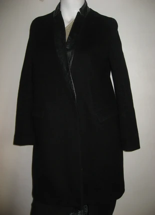 Manteau 73% laine vierge, détailles en cuir, T38 Pablo Gerard Darel, marque: Pablo de Gerard Darel, état: Très bon état, taille: M / 38 / 10, 55,00 €, 58,45 € Protection acheteurs incluse