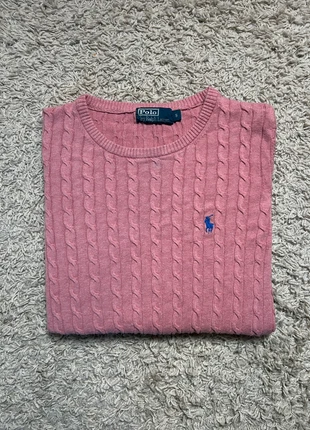 Pull Crewneck Ras de cou Torsadé Ralph Lauren Rose logo brodé bleu homme taille S, brand: Ralph Lauren, condizioni: Ottime, taglia: S, €45.00, €47.95 include la Protezione acquisti