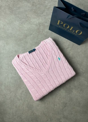 Pull en maille torsadé Ralph Lauren rose guimauve taille L, marque: Ralph Lauren, état: Très bon état, taille: L / 40 / 12, 54,00 €, 57,40 € Protection acheteurs incluse
