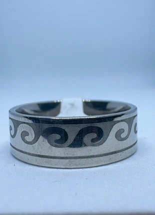 Bague argentée motif vague fluide, condition: New without tags, size: 21 mm Ø, €3.30, €4.17 includes Buyer Protection Pro