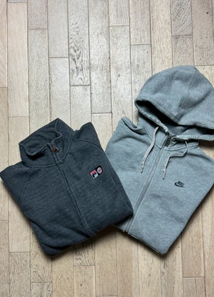 Lot sweat à capuche Nike gris + veste zippée Fila gris anthracite taille M homme, marque: FILA, état: Très bon état, taille: M, 10,00 €, 11,20 € Protection acheteurs incluse