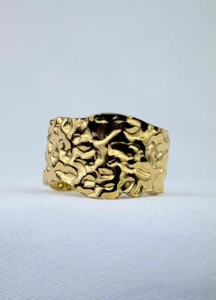 Bague Large Texturée Dorée Style Brut Asymétrique Ajustable, marque: CHROME, état: Très bon état, taille: Ajustable, 8,90 €, 10,05 € Protection acheteurs (Pro) incluse