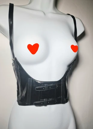 figure flattering gothic punk alt fashion vegan leather buckle corset, brand: sexy gothic corset, condition: Very good, £14.00, £15.40 includes Buyer Protection