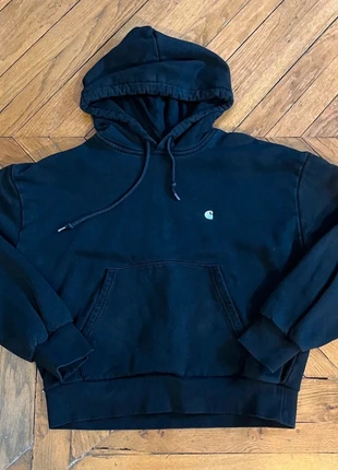 Sweat a capuche noir Carhartt avec logo brodé, marca: Carhartt, estado: Muy bueno, tamaño: S / 36 / 8, 35,00 €, 37,45 € Protección al comprador incluida