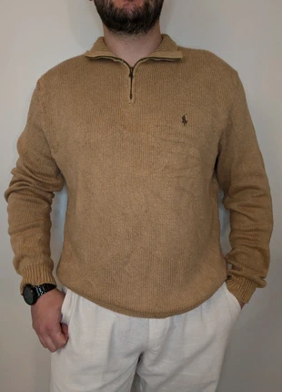 Pull Ralph Lauren 1/4 zip col camionneur half marron taille L, brand: Ralph Lauren, condition: Very good, size: L, €59.00, €62.65 includes Buyer Protection
