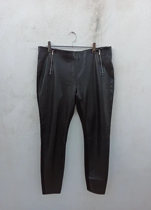 Pantalón negro efecto piel y malla Yessica talla 44, marque: Yessica, état: Très bon état, taille: XXL / 44 / 16, 4,00 €, 4,90 € Protection acheteurs incluse