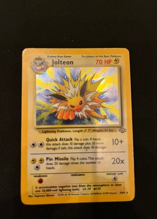 Jolteon holo Jungle 4/64 WOTC, merk: Pokémon, staat: Goed, € 30,00, € 32,20 inclusief Kopersbescherming