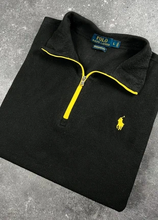 Ralph Lauren Half zip 1/4 zip col camionneur polaire noire zippée jaune - L homme - polyester 2PL 68, merk: Ralph Lauren, staat: Goed, maat: L, € 24,00, € 25,90 inclusief Kopersbescherming Pro
