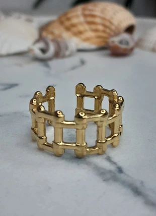 Bague dorée en acier inoxydable, plusieurs rectangles, marke: LTDS, zustand: Sehr gut, größe: Größenverstellbar, 6,00 €, 7,00 € beinhaltet Vinted-Käuferschutz Pro