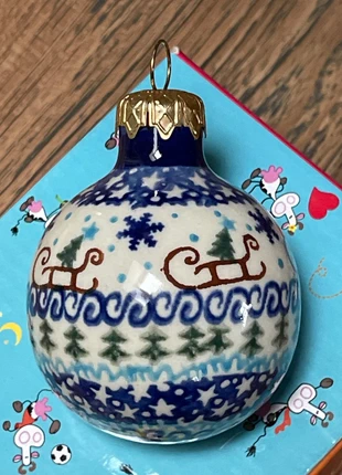 Bolesławiec porcelanowa bombka na choinkę Unikat!, merk: BOLESLAWIEC, staat: Nieuw zonder prijskaartje, € 13,00, € 14,35 inclusief Kopersbescherming