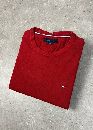 Pull/sweat a col rond ras de cou Crewneck Tommy Hilfiger L Homme rouge logo brodé, brand: Tommy Hilfiger, condition: Very good, size: L, €21.50, €23.28 includes Buyer Protection Pro