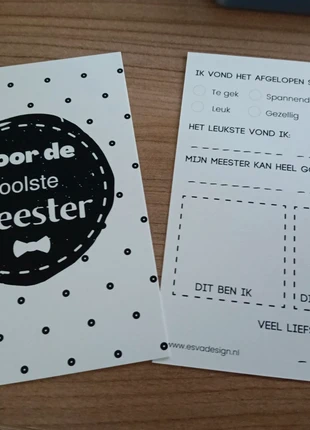A6 postcard invulkaart voor de coolste meester, marca: NO LABEL, estado: Novo sem etiquetas, €1.00, €1.75 inclui Proteção do Comprador Pro