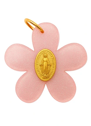 Médaille miraculeuse taille m fleur rose pâle et paillettes, marque: Fait Main, état: Neuf avec étiquette, 6,00 €, 7,00 € Protection acheteurs incluse