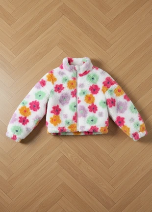 Veste en peluche fleurie – 7/8 ans, marque: Elise&Co, état: Très bon état, taille: 7 ans / 122 cm, 29,99 €, 32,19 € Protection acheteurs incluse