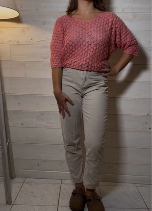 Pull manche courte rose motif dentelle, condizioni: Ottime, taglia: S / IT 40 / EU 36, €3.00, €3.85 include la Protezione acquisti