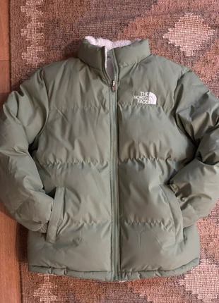 Doudoune The North Face - TNF | Réversible | Vert menthe - moumoute blanche | Taille M, merk: The North Face, staat: Heel goed, maat: M, € 145,00, € 152,95 inclusief Kopersbescherming