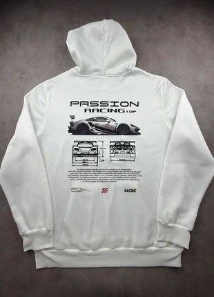 Sweat à capuche blanc à motifs street wear pull oversize - Taille L homme, marque: Aesthetic, état: Très bon état, taille: L, 30,00 €, 32,20 € Protection acheteurs incluse