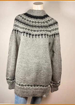 Grey Nordic knit sweater, cozy winter style, marque: Vintage Dressing, état: Bon état, taille: M / 38 / 10, 9,90 €, 11,10 € Protection acheteurs incluse