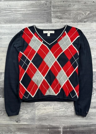 Pull col V motif losange Tommy Hilfiger Bleu Marine taille M, marque: Tommy Hilfiger, état: Très bon état, taille: M / 38 / 10, 19,00 €, 20,65 € Protection acheteurs (Pro) incluse