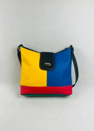 Sac Bandoulière Multicolore En Cuir Lisse Patchwork Vintage Y2K, merk: Vintage Dressing, staat: Heel goed, € 29,90, € 32,10 inclusief Kopersbescherming Pro