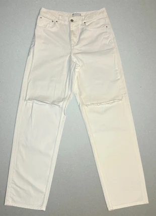 Jean blanc ASOS Design W30 L32 – coupe droite, genoux déchirés, style casual – état neuf, brand: ASOS, condition: New without tags, size: M, €7.00, €8.05 includes Buyer Protection