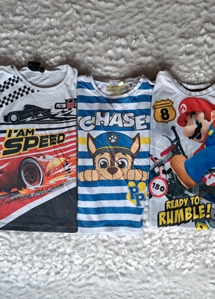 Lot de 3 t-shirts - taille 6 ans - license Disney Cars Pat Patrouille Chase Mario, marque: Disney, état: Très bon état, taille: 6 ans / 116 cm, 5,00 €, 5,95 € Protection acheteurs incluse