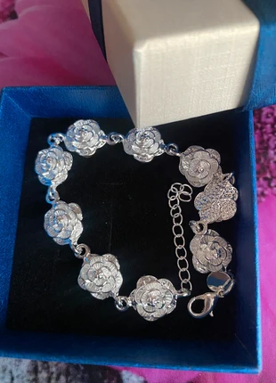 Bracelet fleur de rose ajustable, brand: Argent, condition: Very good, €9.00, €10.15 includes Buyer Protection