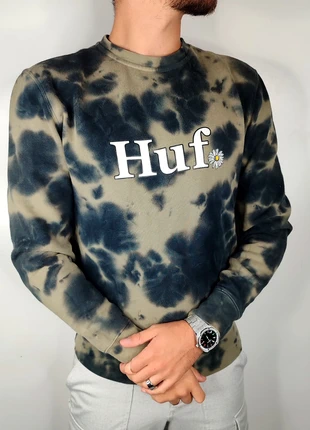 Pull kaki noir effet délavé straight fit print HUF T.XS, marque: HUF, état: Très bon état, taille: XS, 30,00 €, 32,20 € Protection acheteurs (Pro) incluse
