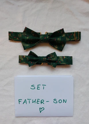 Set father son Bow tie Fliege gravata borboleta papillon pajarita querbinder Christmas Noël Kerst, merk: Atelier Daily Elegance, staat: Nieuw met prijskaartje, € 15,99, € 17,49 inclusief Kopersbescherming Pro