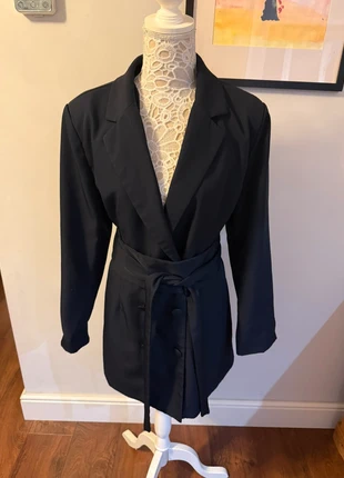 Boohoo Obi navy tie waist blazer dress size 16, brand: Boohoo, condition: Very good, size: L / UK 16-18, £10.00, £11.20 includes Buyer Protection