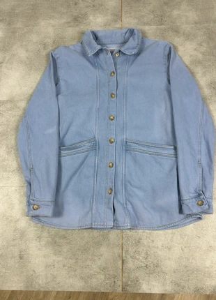 Sézane femmes Chemise Denim coton bio bleu clair surchemise teintée vintage chic, marque: Sézane, état: Très bon état, taille: S / 36 / 8, 49,95 €, 53,15 € Protection acheteurs incluse