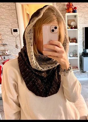 Y2k bellissima e caldissima sciarpa ad anello echarpe anneau ring scarf bufanda anillo, staat: Heel goed, € 14,00, € 15,40 inclusief Kopersbescherming