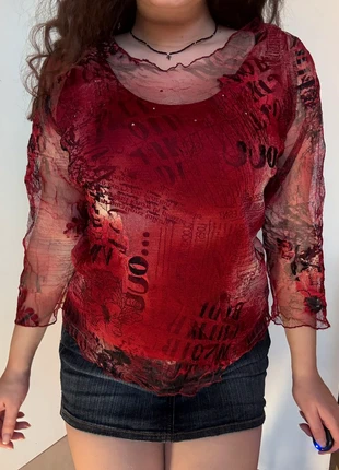 Top y2k vintage rojo, marque: COQUETTE, état: Très bon état, taille: S / 36 / 8, 18,00 €, 19,60 € Protection acheteurs incluse