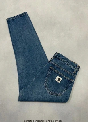 Jean Carhartt wip Bleu Marine taille haute Coupe droite Denim Pant - Taille S w27 #736, marque: Carhartt, état: Très bon état, taille: S / 36 / 8, 44,90 €, 47,85 € Protection acheteurs incluse