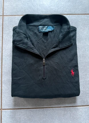 Pull Half zip 1/4 zip col camionneur Ralph Lauren | Taille L | Noir | Logo brodé multicolore, marke: Ralph Lauren, zustand: Sehr gut, größe: L, 50,00 €, 53,20 € inklusive Vinted-Käuferschutz