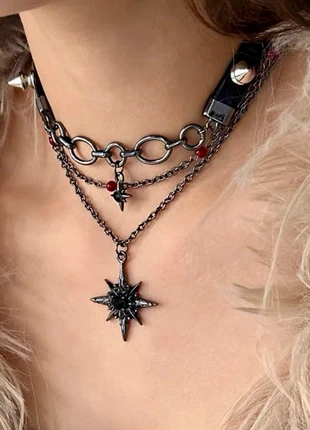 Y2K subculture star chain dark necklace, condizioni: Nuovo senza cartellino, €18.00, €19.60 include la Protezione acquisti