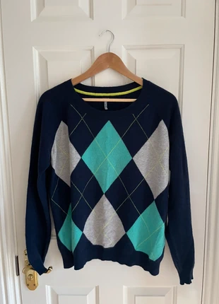 APT 9 navy diamond patterned cashmere jumper size XL, brand: Apt. 9, condition: Very good, size: XL / UK 20-22, £15.00, £16.45 includes Buyer Protection