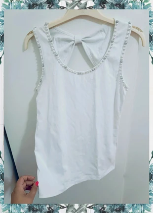 Camiseta blanca con detalles, marque: Tienda Local, état: Très bon état, taille: S / 36 / 8, 6,90 €, 7,95 € Protection acheteurs incluse