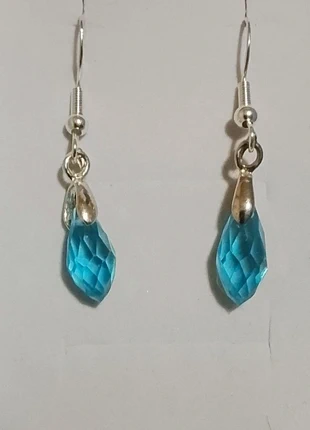 Preciosos pendientes de plata y cristal austríaco azul, marca: Plata, estado: Nuevo con etiquetas, 4,50 €, 5,43 € Protección al comprador incluida