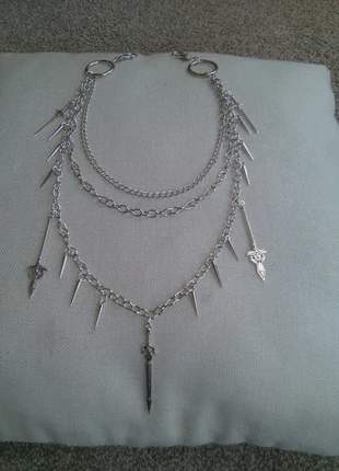 Gothic. Three tier trouser belt loop chains swords and spikes, brand: gothic, condition: Very good, £6.50, £7.53 includes Buyer Protection