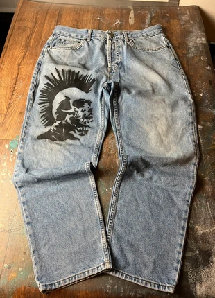 Jeans baggy custom y2k style Opium Emo, marca: Opium, estado: Bom, tamanho: S, €30.00, €32.20 inclui Proteção do Comprador