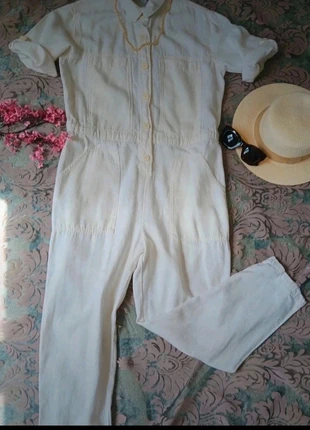 Zara combinaison crème coton et lin bohème, brand: Zara, condition: Very good, size: S / 36 / 8, €12.00, €13.30 includes Buyer Protection Pro