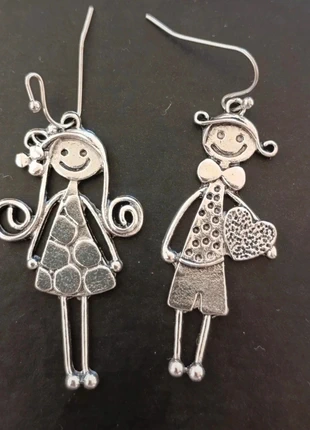 Boucles d'oreilles argentées garçon fille amoureux, état: Neuf sans étiquette, 9,80 €, 10,99 € Protection acheteurs incluse