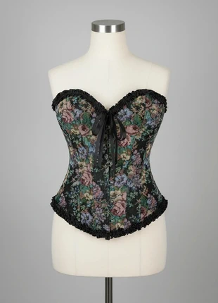Corset Fleuri Noir Vintage – Romantique / Chic Gothique / Élégance Féérique / Brocart Floral, brand: Maison Dareléa, condition: Very good, size: M / 38 / 10, €49.90, €53.10 includes Buyer Protection Pro
