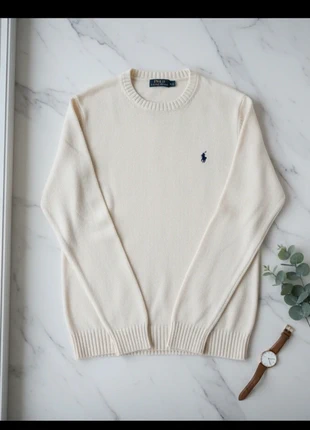 Sweat / pull ras de cou / raph lauren / authentique / crème logo brodé en bleue marine, brand: Ralph Lauren, condizioni: Ottime, taglia: M, €29.90, €32.10 include la Protezione acquisti