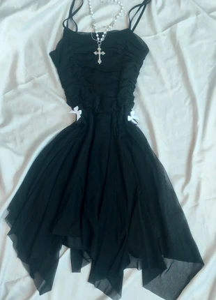 🖤y2k 2000s vintage dark coquette Fairycore asymmetric dress🖤, marque: y2k, état: Très bon état, taille: S / 36 / 8, 14,00 €, 15,40 € Protection acheteurs incluse