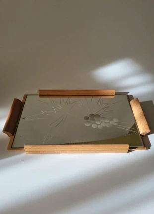 Vintage spiegel dienblad met houten rand, marque: Vintage Chic, état: Très bon état, 7,50 €, 8,58 € Protection acheteurs (Pro) incluse