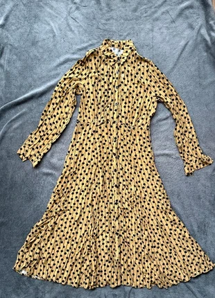 Polka Dot Midi Dress | Mustard Yellow | Long Sleeve | Vintage Style, marque: Local, état: Très bon état, taille: S / 36 / 8, 4,50 €, 5,43 € Protection acheteurs incluse
